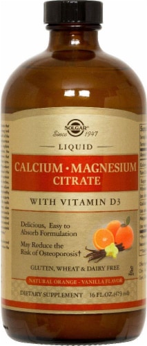 Solgar® Orange Vanilla Flavor Calcium Magnesium Citrate Perspective: front
