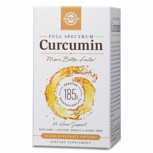 Solgar Full Spectrum Curcumin Dietary Supplement Softgels Perspective: front