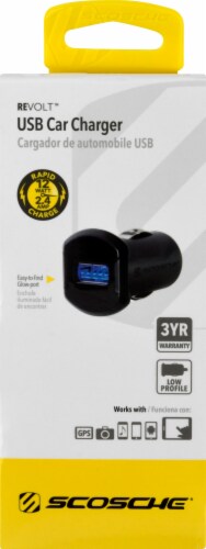 Scosche® ReVolt™ 12W USB Car Charger - Black Perspective: front