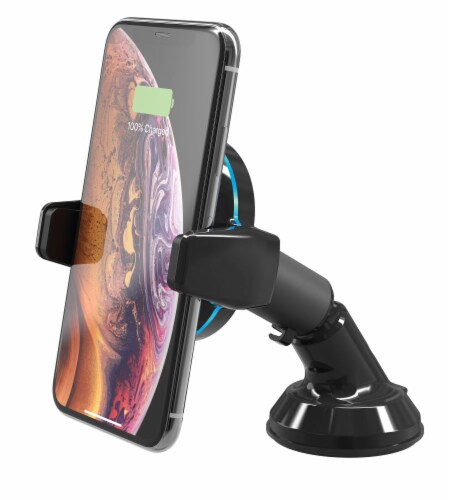 ScoscheMagicGrip Sense and Grip Suction Cup Wireless Charging Mount - Black Perspective: front