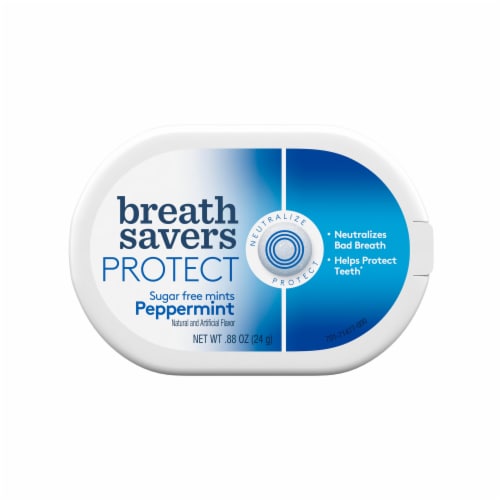 Breath Savers Protect Peppermint Sugar Free Mints Perspective: front