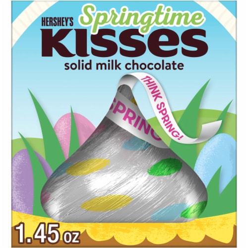 HERSHEY'S KISSES Solid Milk Chocolate Treat Easter Candy Gift Box Perspective: front