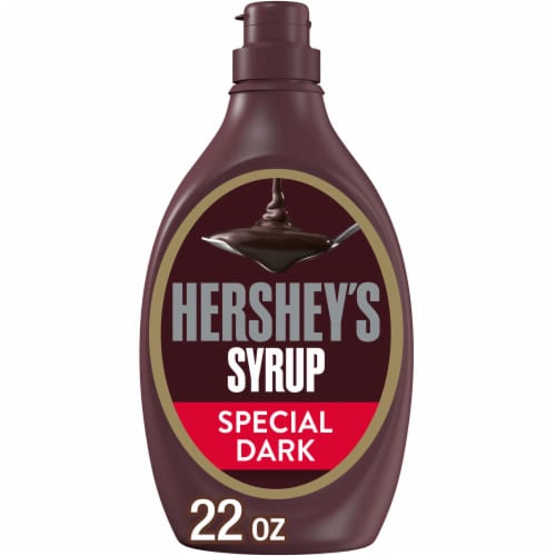 HERSHEY'S SPECIAL DARK Mildly Sweet Chocolate Syrup Bottle Perspective: front
