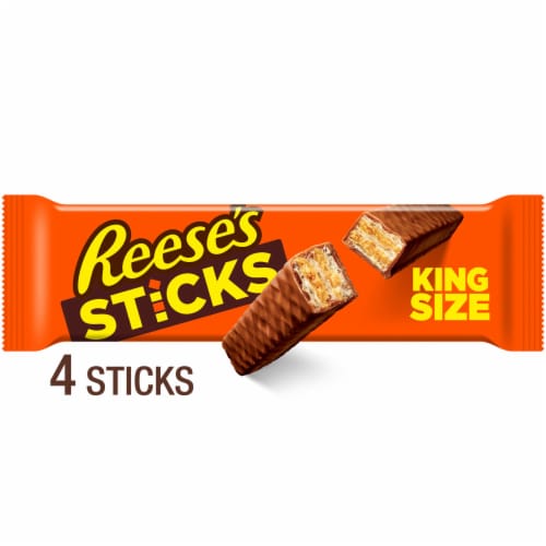 REESE'S STICKS Milk Chocolate Peanut Butter and Crisp Wafers Candy Bar Perspective: front