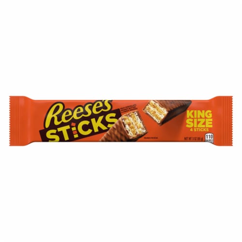 REESE'S STICKS Milk Chocolate Peanut Butter Wafer King Size Candy Pack Perspective: front