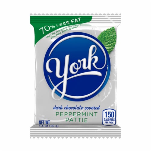 YORK Dark Chocolate Peppermint Patties Candy Pack Perspective: front