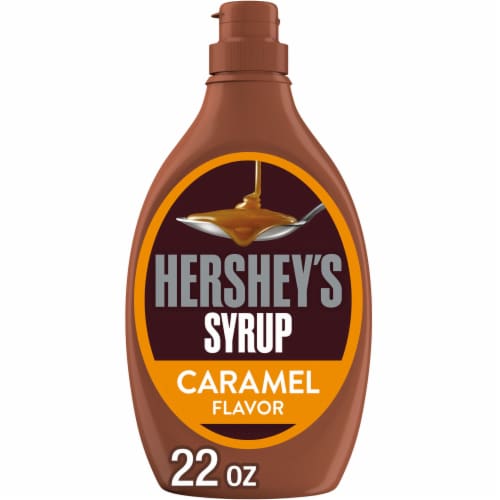 HERSHEY'S Caramel Flavored Syrup Bottle Perspective: front