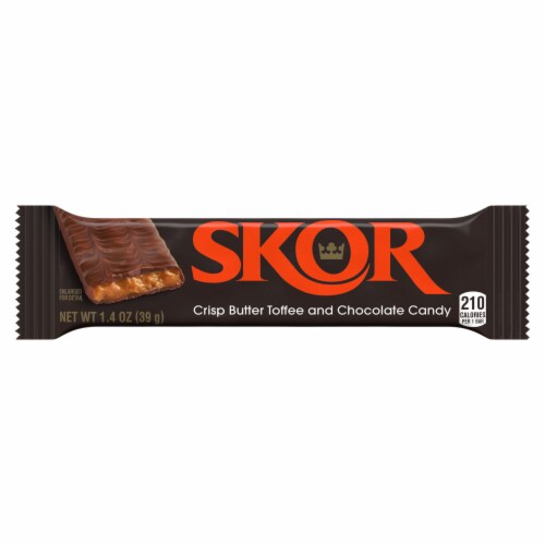 SKOR Crisp Butter Toffee and Chocolate Candy Bar Perspective: front