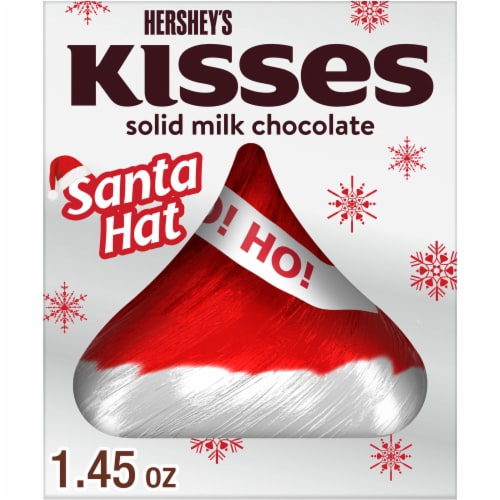 HERSHEY'S KISSES Solid Milk Chocolate Santa Hat Christmas Candy Gift