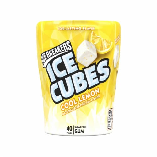 Ice Breakers Ice Cubes Sugar Free Cool Lemon Gum Perspective: front