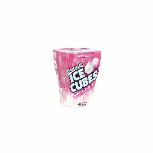 ICE BREAKERS Ice Cubes Bubble Breeze Sugar Free Chewing Gum Bottle Perspective: front
