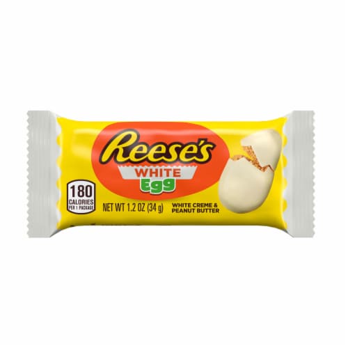 Reese's White Peanut Butter Egg Easter Candy Perspective: front