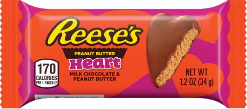 Reese's Valentine's Day Milk Chocolate Peanut Butter Heart Bar Perspective: front
