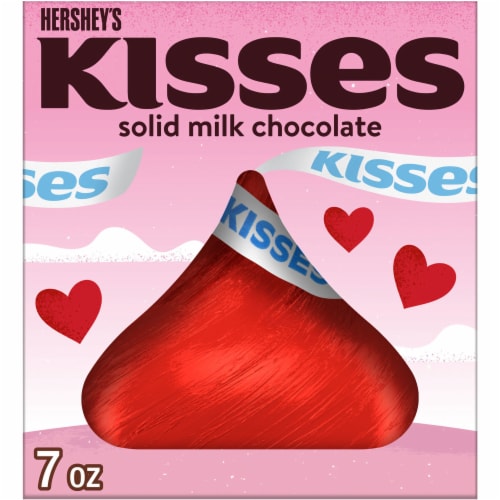 HERSHEY'S KISSES Solid Milk Chocolate Valentine Candy Gift Box Perspective: front