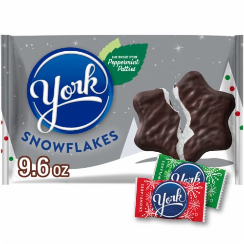 YORK Dark Chocolate Peppermint Patties Snowflakes Christmas Candy Bag ...