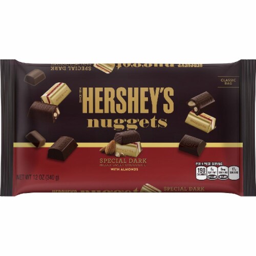 Hershey's Nuggets Special Dark Mildly Sweet Chocolate with Almonds Perspective: front