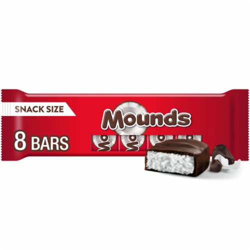 MOUNDS Coconut and Dark Chocolatey Snack Size Candy Bars Perspective: front