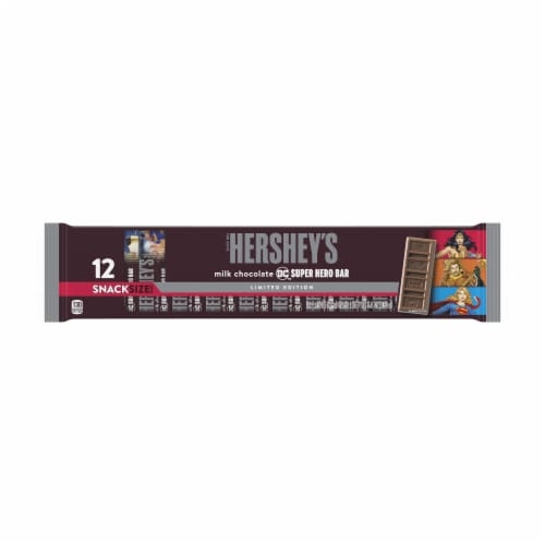 Hershey's Milk Chocolate Limited Edition Snack Size Super Hero Bars Perspective: front