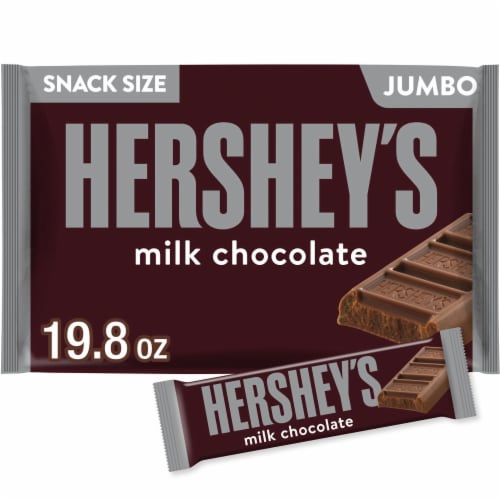 HERSHEY'S Milk Chocolate Snack Size Candy Jumbo Bag Perspective: front