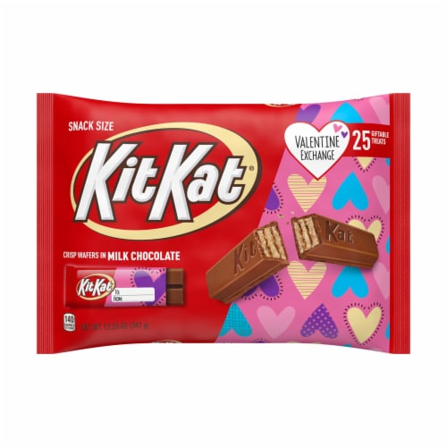 KIT KAT® Milk Chocolate Wafer Snack Size Valentine's Day Candy Bag Perspective: front
