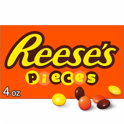 REESE'S PIECES Peanut Butter In a Crunchy Shell Christmas Candy Box Perspective: front