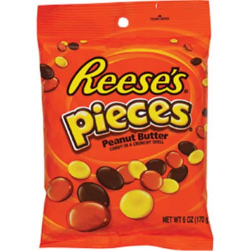 Reeses 3235 Peg Bag Candy Pieces, Case Of 12 - 6 Oz. Perspective: front