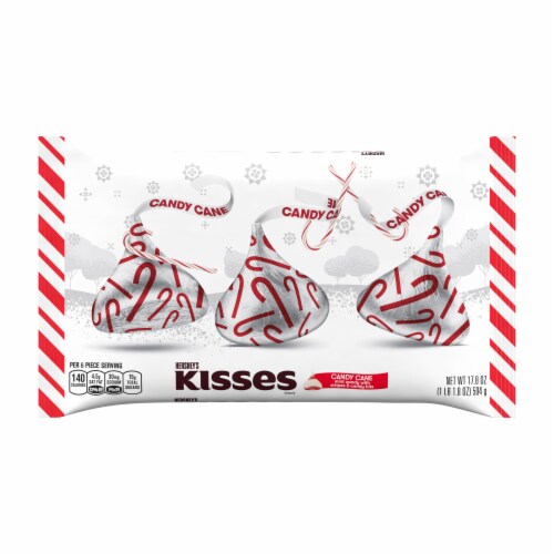 Hershey's Kisses Holiday Candy Cane Mint Candies Perspective: front