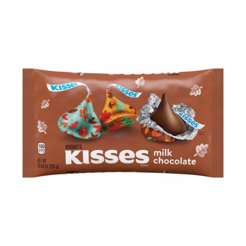 HERSHEY'S KISSES Milk Chocolate Autumn Foils Halloween Candy Bag Perspective: front