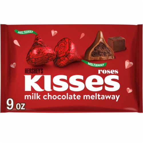 HERSHEY’S KISSES Roses Milk Chocolate Meltaway Candy Valentine’s Day Bag