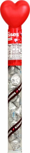 Hershey's Kisses Valentine's Milk Chocolates Filled Heart Cane Perspective: front
