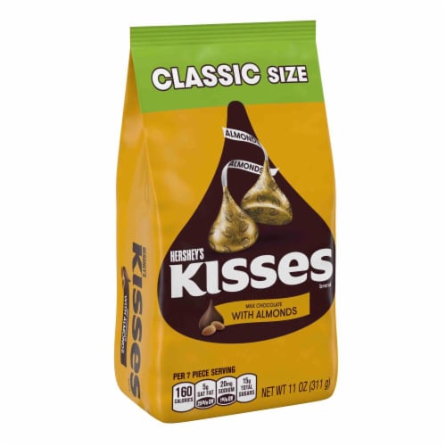 Hershey's Kisses Milk Chocolates with Almonds Perspective: front