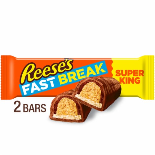 REESE'S FAST BREAK Peanut Butter Nougat Super King Size Candy Bar Perspective: front