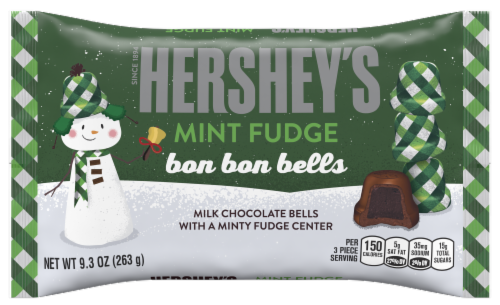Hershey's Mint Fudge Bon Bon Bells Holiday Candy Perspective: front