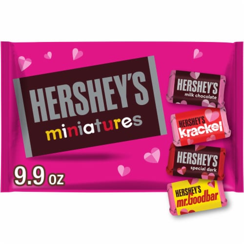 HERSHEY'S Miniatures Assorted Chocolate Valentine Candy Bag Perspective: front