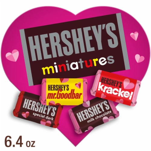 HERSHEY'S Miniatures Assorted Chocolate Valentine Candy Gift Box Perspective: front