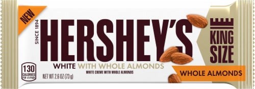 Hershey's White Chocolate with Whole Almonds King Size Bar Perspective: front