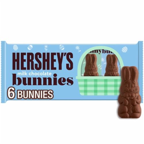 HERSHEY'S Milk Chocolate Bunnies Easter Candy Packs Perspective: front