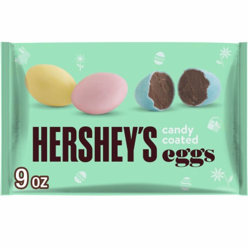 HERSHEY'S Candy Coated Milk Chocolate Eggs Easter Candy Bag Perspective: front