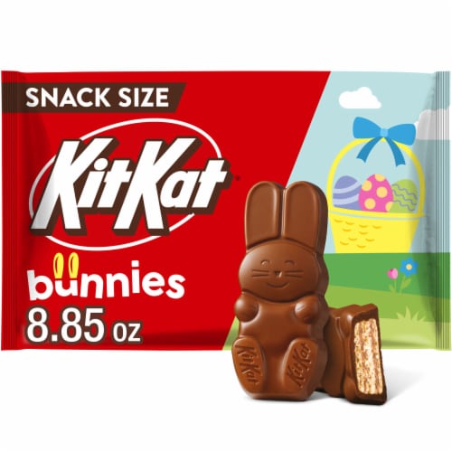 KIT KAT® Milk Chocolate Wafer Snack Size Bunnies Easter Candy Bag Perspective: front