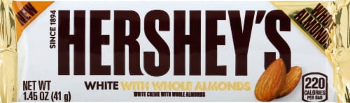 Hershey's White with Whole Almonds Chocolate Bar Perspective: front