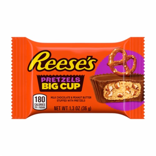 REESE’S STUFFED WITH PRETZELS Big Cup Milk Chocolate Peanut Butter Cups Candy Pack