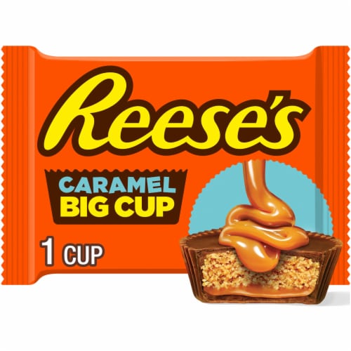 REESE'S Big Cup Caramel Milk Chocolate Peanut Butter Cups Candy Pack Perspective: front