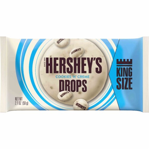 Hershey's King Size Cookies 'n' Creme Drops Candy Perspective: front