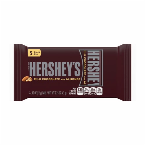 Hershey's Snack Size Milk Chocolate with Almonds Candy Bars Perspective: front