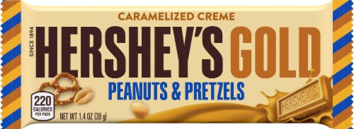 Hershey's Gold Peanuts & Pretzels In Caramelized Crème Bar Perspective: front