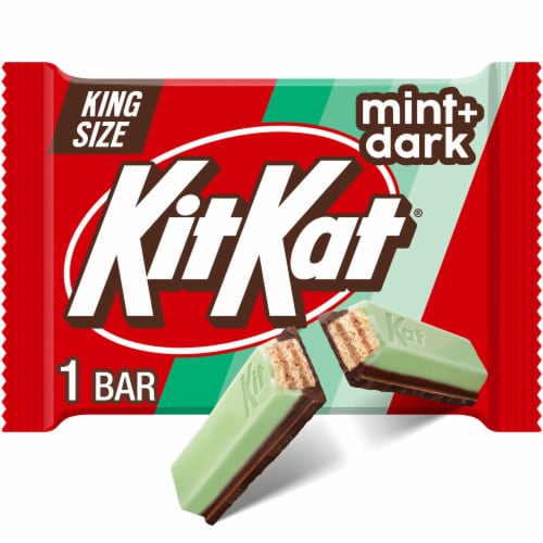 KIT KAT® DUOS Dark Chocolate Mint Wafer King Size Candy Bar Perspective: front