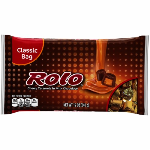 Rolo Chewy Caramels in Milk Chocolate Perspective: front