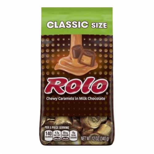 Rolo® Creamy Caramels Wrapped in Rich Chocolate Candy Perspective: front