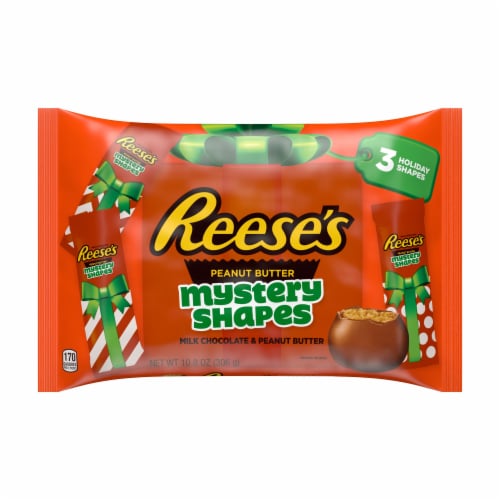 Reese's Milk Chocolate Peanut Butter Mystery Shapes Holiday Candy Perspective: front