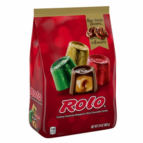 ROLO® Rich Chocolate Caramels Christmas Candy Bulk Bag Perspective: front